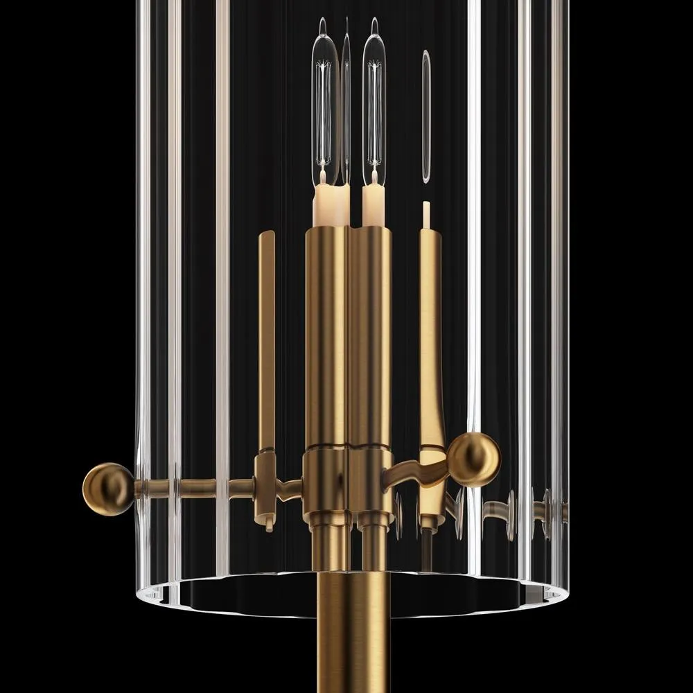 Netlighting Arco Neoclassic Wall Lamp Brass Glass Shade in Gold 3