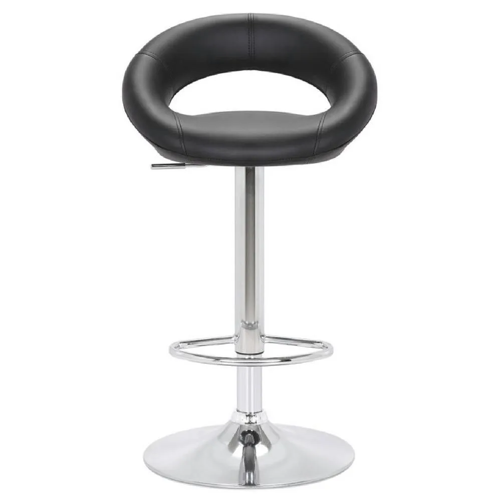 netfurniture Serene Black Padded Kitchen Breakfast Bar Stool Height Adjustable 4