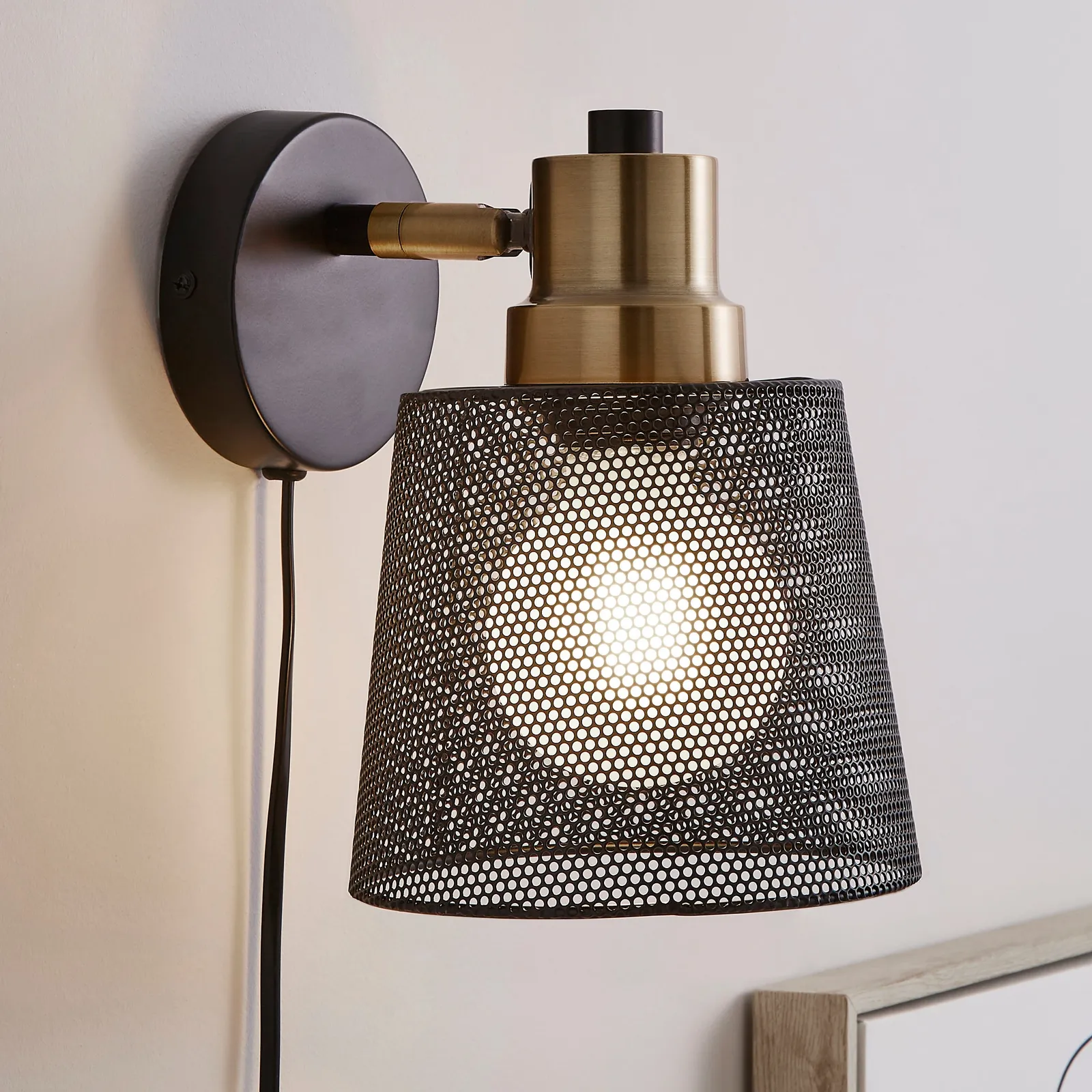 Idris Industrial Easy Fit Wall Light Black