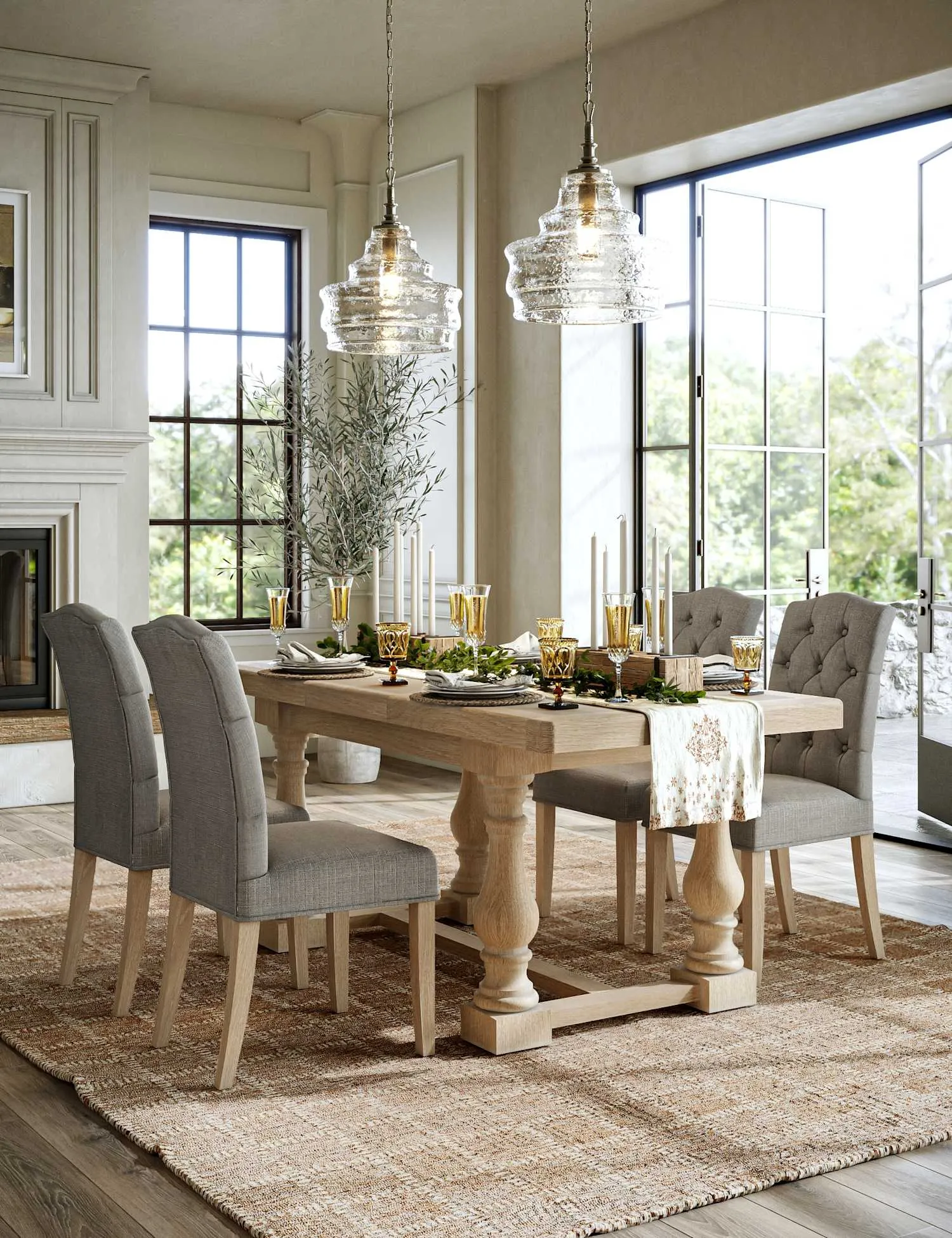 Corndell Normandy Small Trestle White Wash Extending Dining Table Neutral