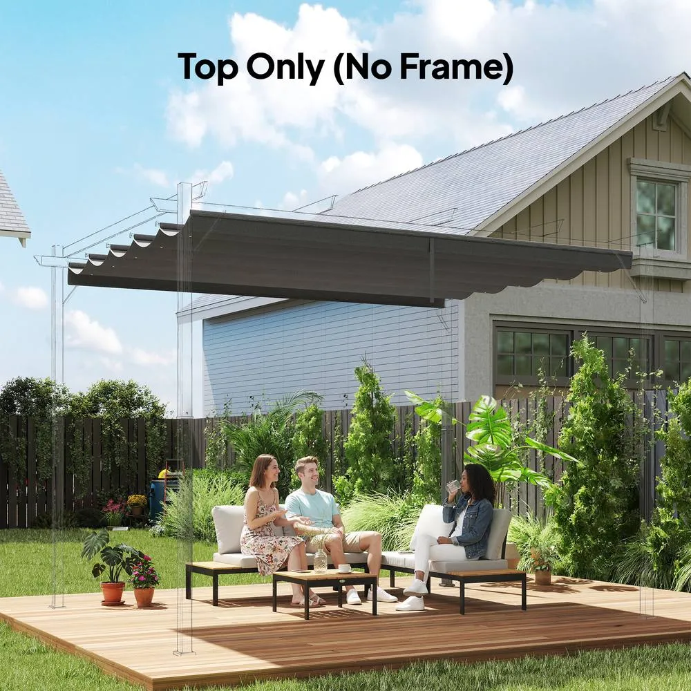 OUTSUNNY 3.5x2.6 m Pergola Cover Replacement for 4x3 m Frame in Light Grey 1