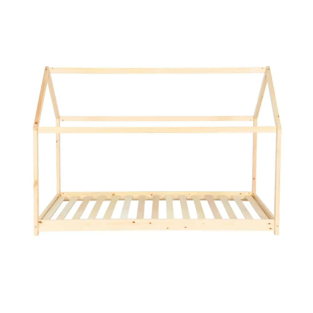 sweeek Children's hut bed in natural pine, bed base included in Beige 5