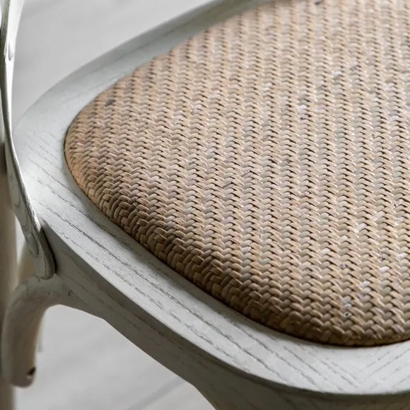 Cannock Set of 2 Dining Chairs, Oak & Rattan 3