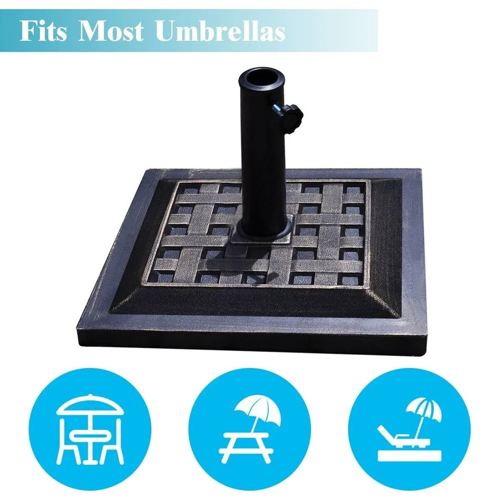 Costway Heavy Duty Parasol Base Umbrella Stand Sun Shade Cast Iron Patio Garden in Bronze 4