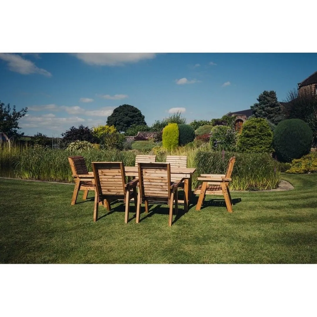 Churnet Valley Garden Furniture Ltd Valley 6 Seater 6XC Set - Min. Assembly Required - Set of Cushions Inc in Brown 4