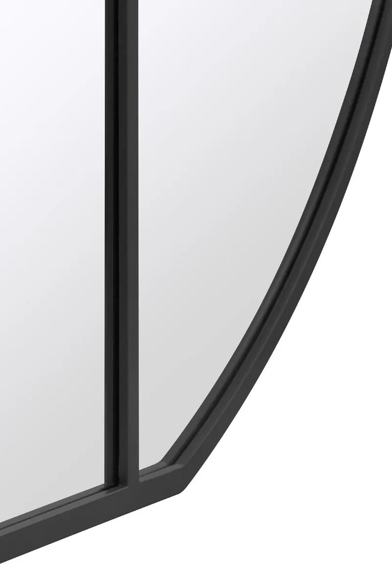 MirrorOutlet Black Framed Flat Bottom Circular Window Wall Mirror (189CM X 180CM) 5
