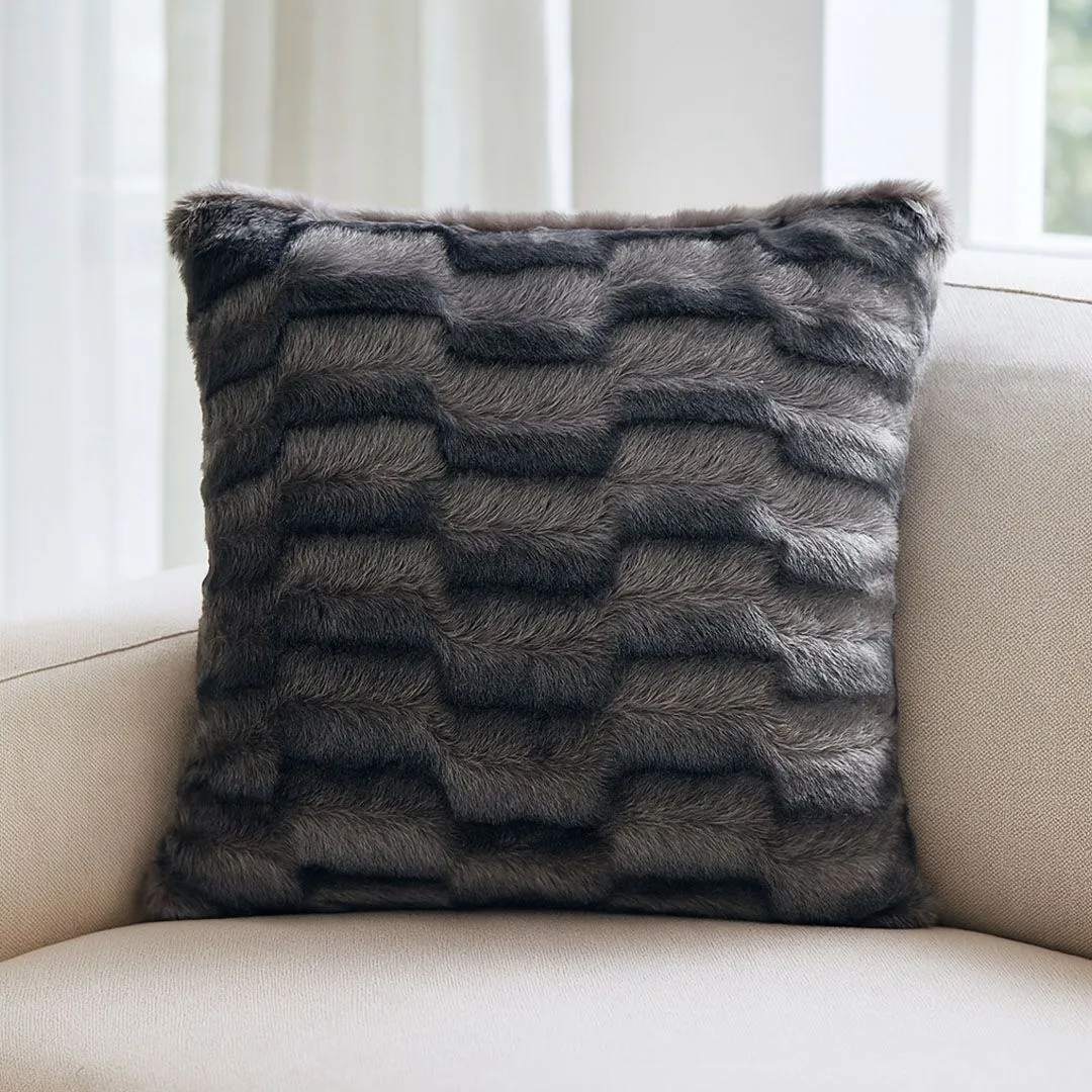 Voltico Arctic 18Inch Cushion (Charcoal/Silver) in Charcoal