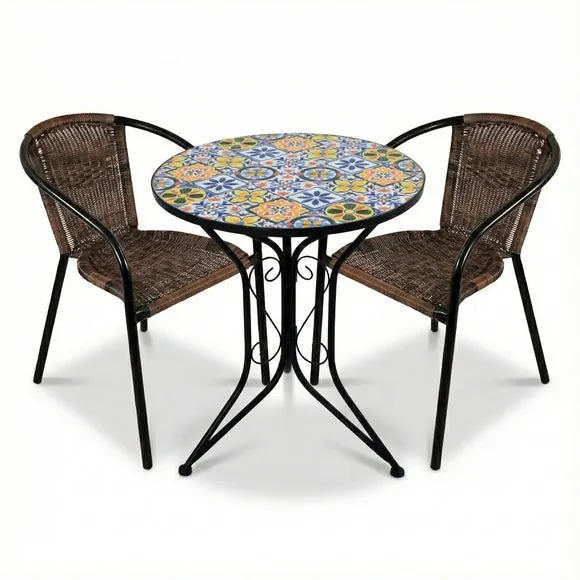 Summer Terrace Charlotte Round Bistro Table with 2 Springdale Chairs 2