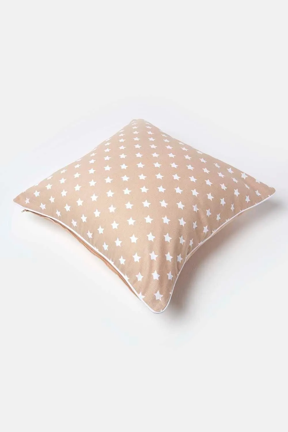 Homescapes Cotton Stars Cushion Cover in Beige 4