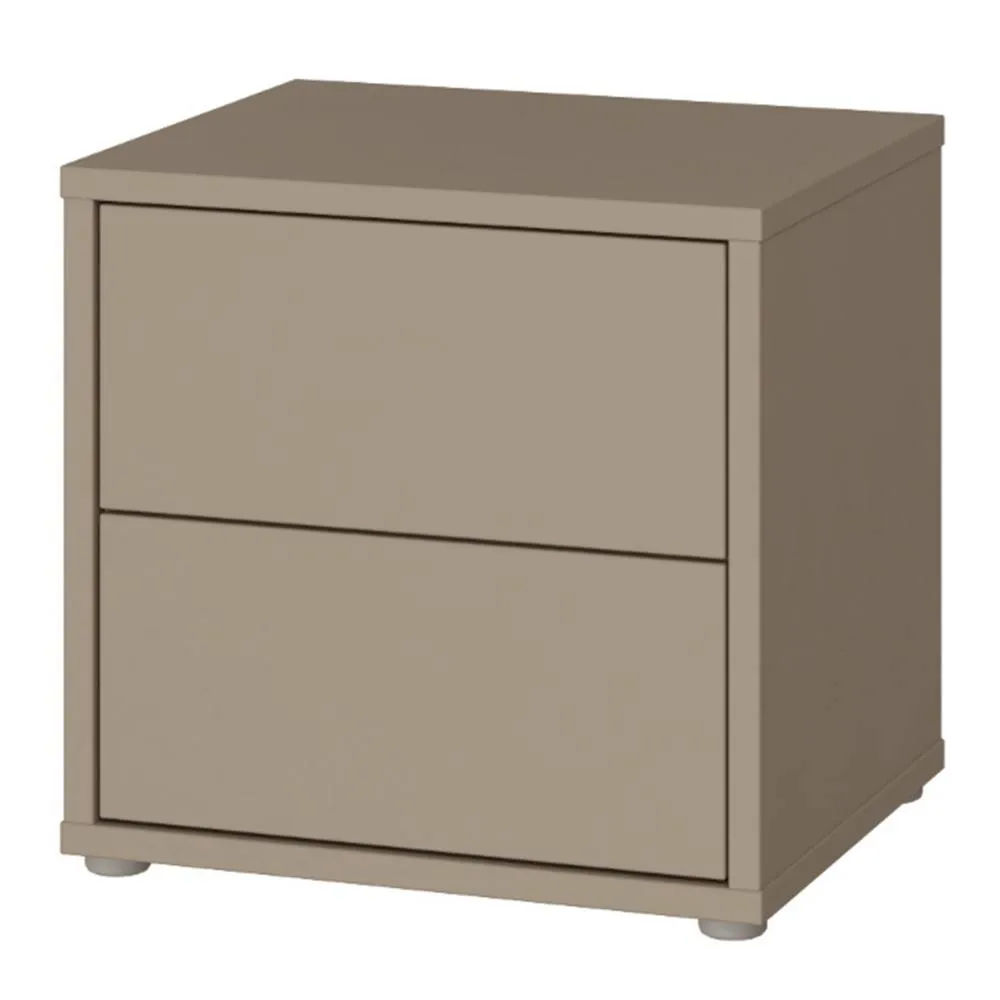 Furniture To Go Alice Springs Low Bedside Cabinet with 2 Drawers Push-Open in Taupe 4