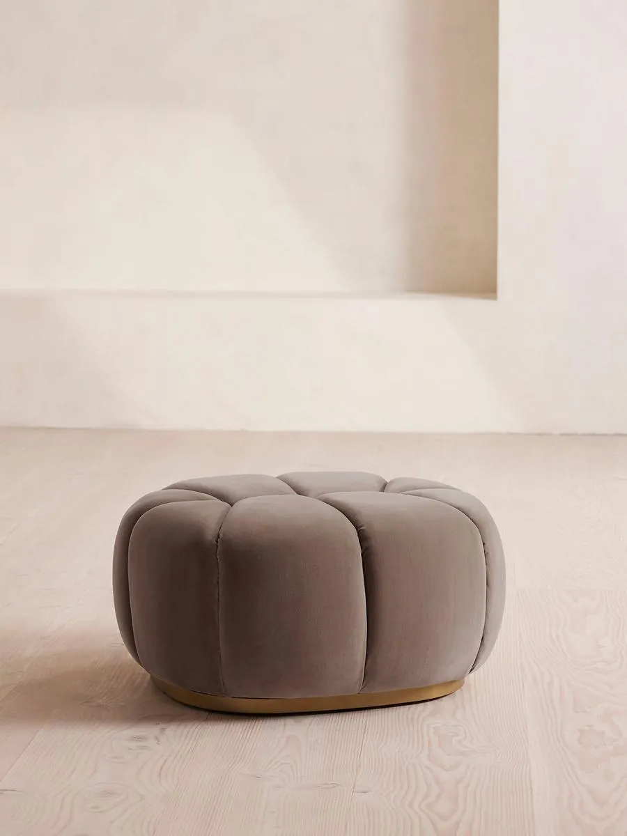 Garret Footstool, Velvet, Taupe