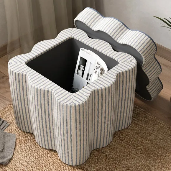 Wavie Tiny Stripe Storage Footstool 4