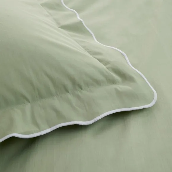 Appletree Boutique Scallop Edge 200 Thread Count 100% Cotton Duvet Cover & Pillowcase Set 3