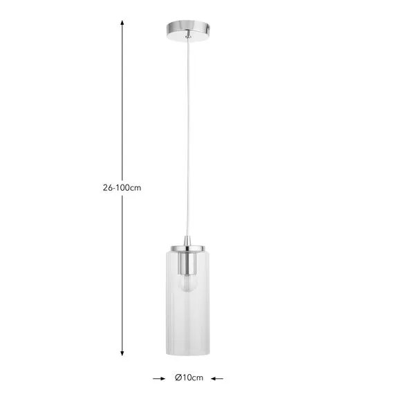 Dorma Henstone Ribbed Adjustable Pendant Light 6