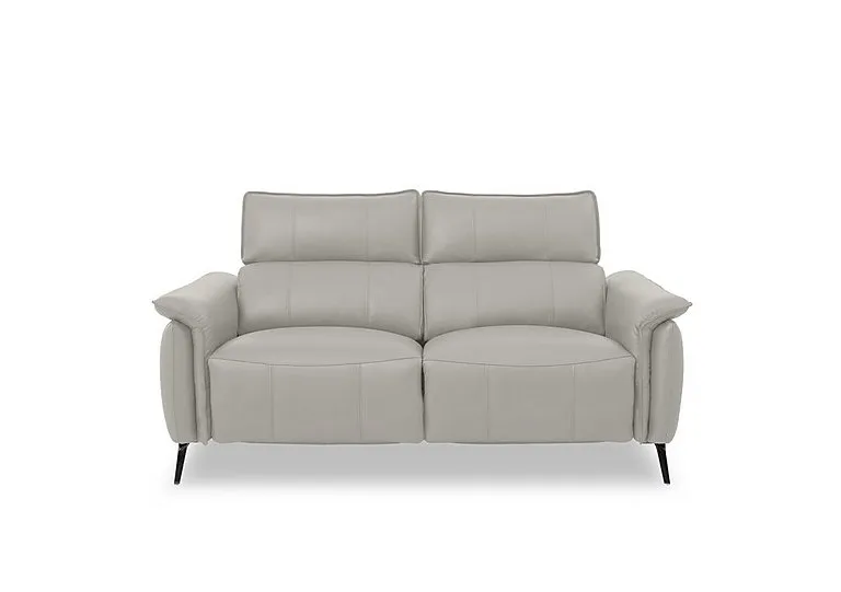 Jude Leather 2 Seater Power Recliner Sofa with Power Headrests, Power Lumbar and Heated Seats - Lead Grey