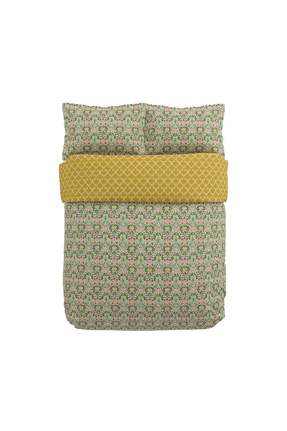 Morris & Co 'Little Chintz' Cotton Percale Duvet Cover Set in Green 3