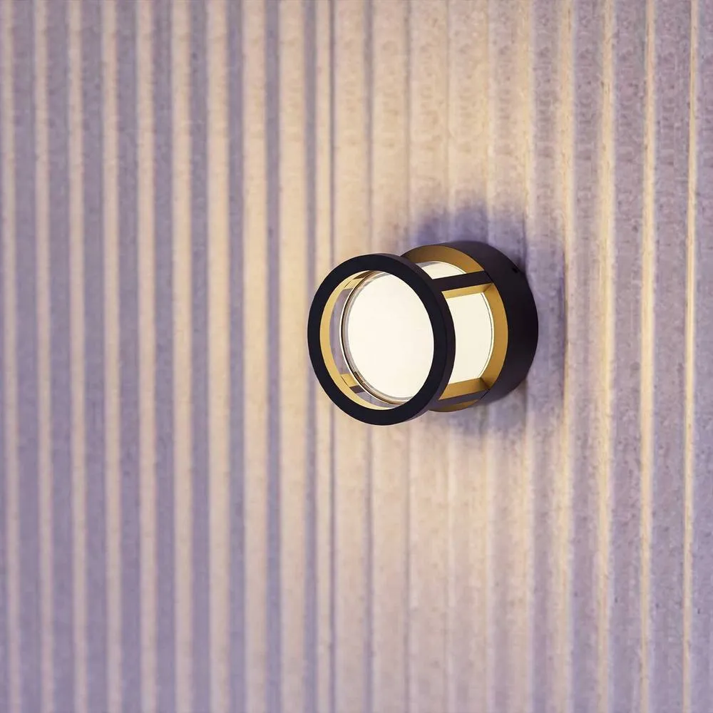 Netlighting One Outdoor Modern Wall Lamp Black LED 6.3W 3000K IP54 On Off 2