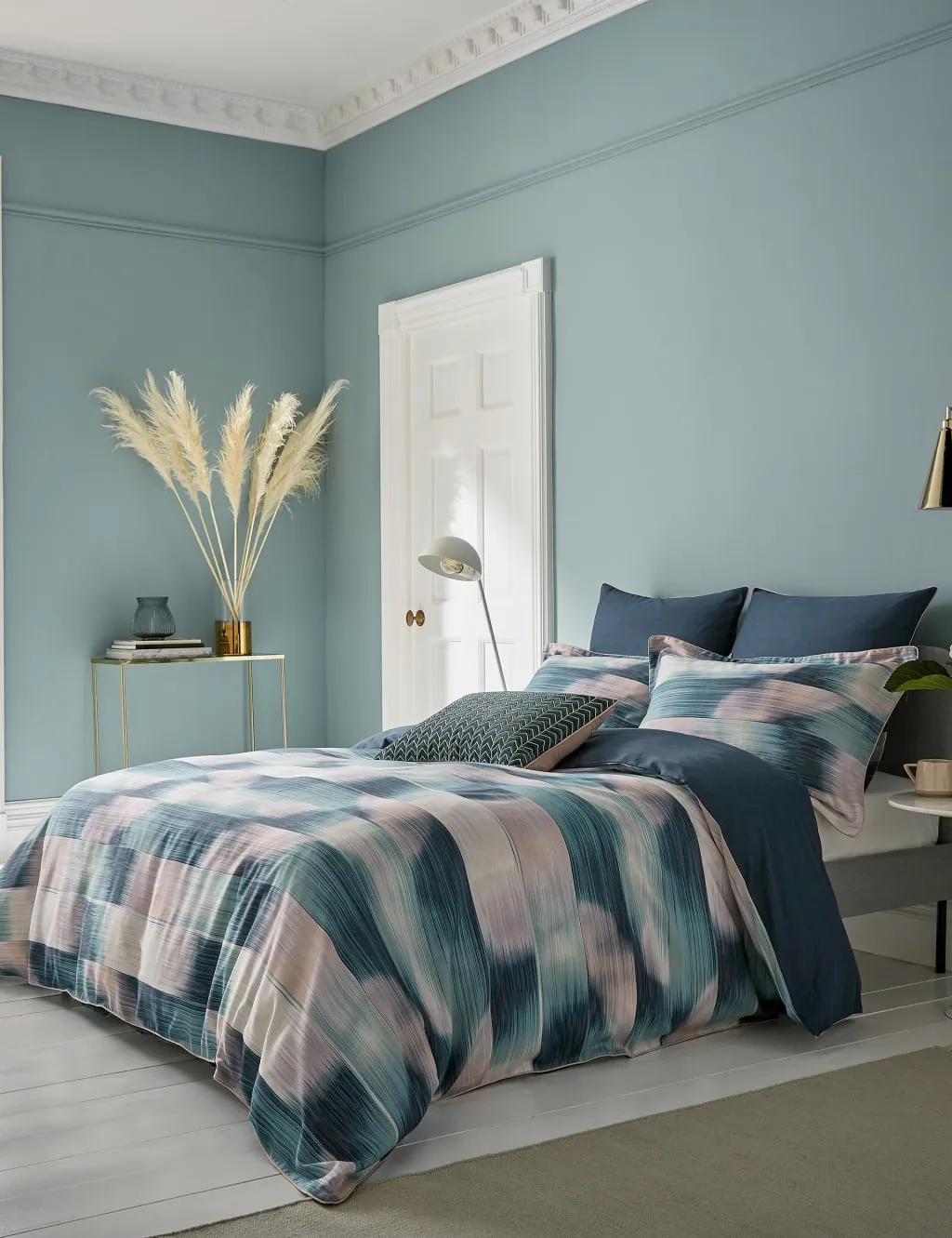Harlequin Pure Cotton Sateen Oscillation Bedding Set Blue Mix