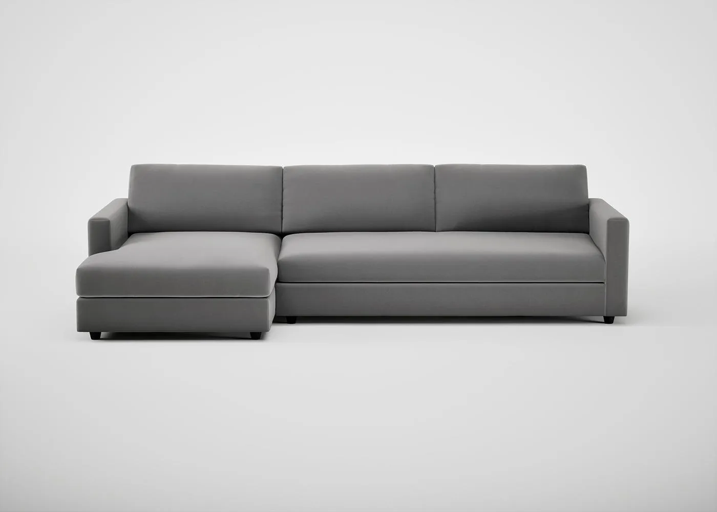Heal's Nimbus II LHF 4 Seater Corner Chaise Smart Velvet Mercury Black Feet 1