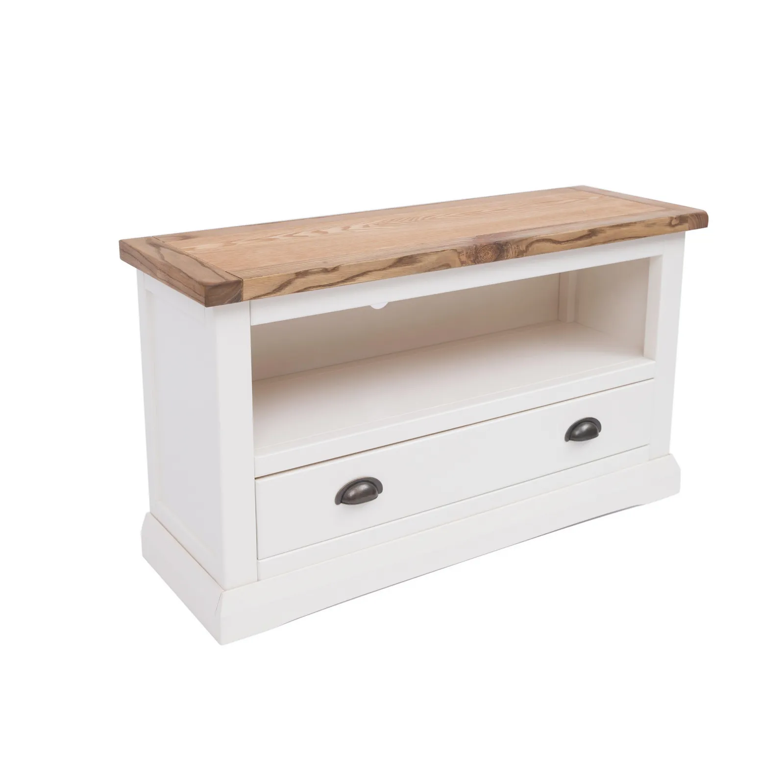 Cabinet Bits Cosenza Off-White 1 Drawer TV Cabinet Brass Cup Handle 3