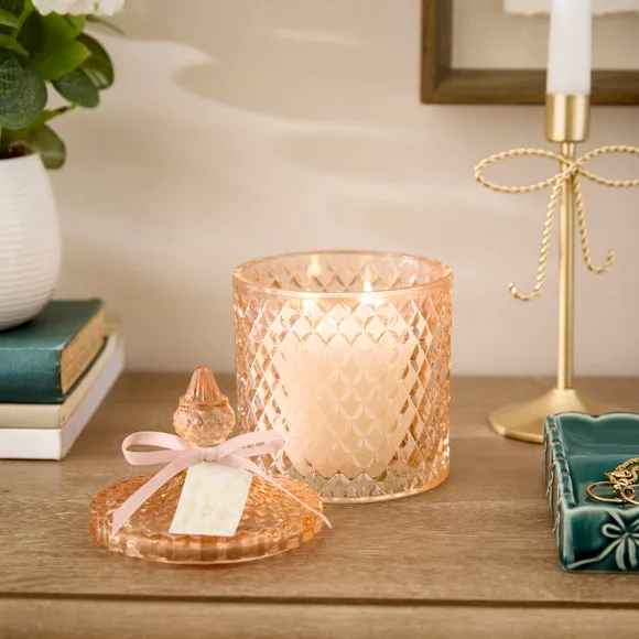 Jasmine & Waterlily Pressed Glass Multi Wick Candle