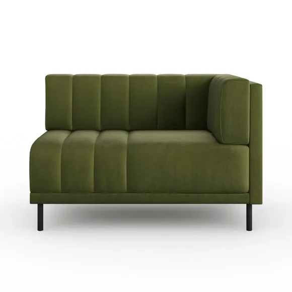 Amali Corner Dining Bench, Matte Plush Velvet 5