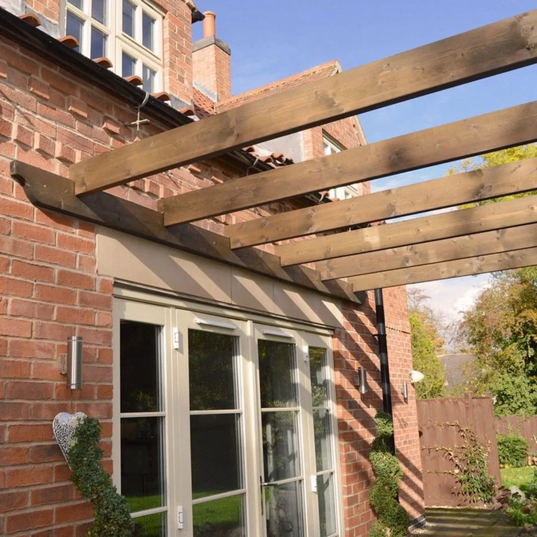 Rutland County Garden Furniture Ltd Wall Mounted Garden Pergola, Wood, L180 x W240 x H270 cm, Rustic Brown 5