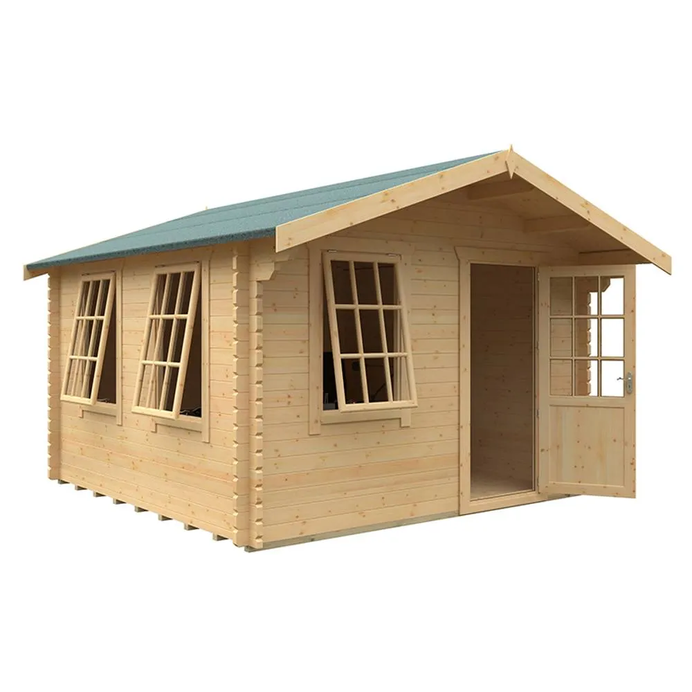 Buttercup Farm 12x12w The Carrington Plus 44mm Cabin - L355 x W355 x H271.9 cm in Natural 2