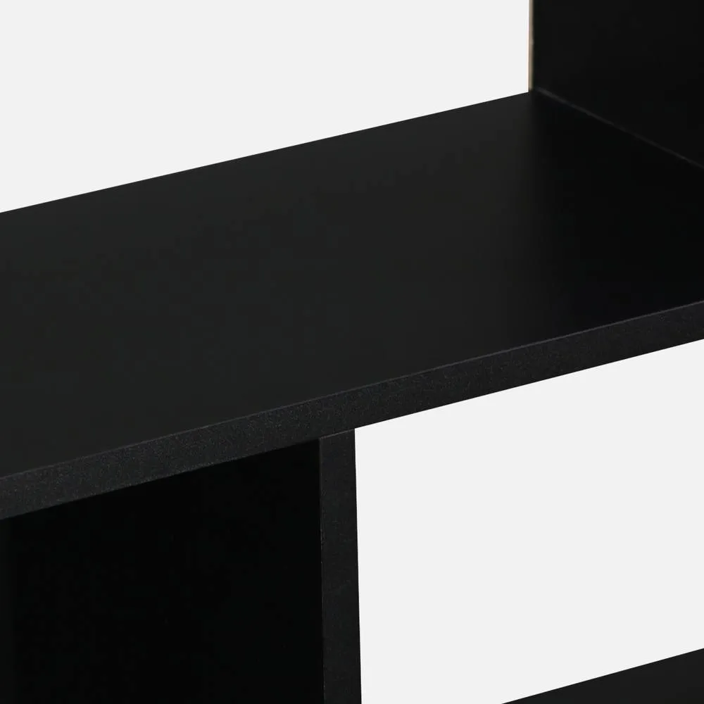sweeek 3-shelf Bookcase With 6 Compartments in Black 2