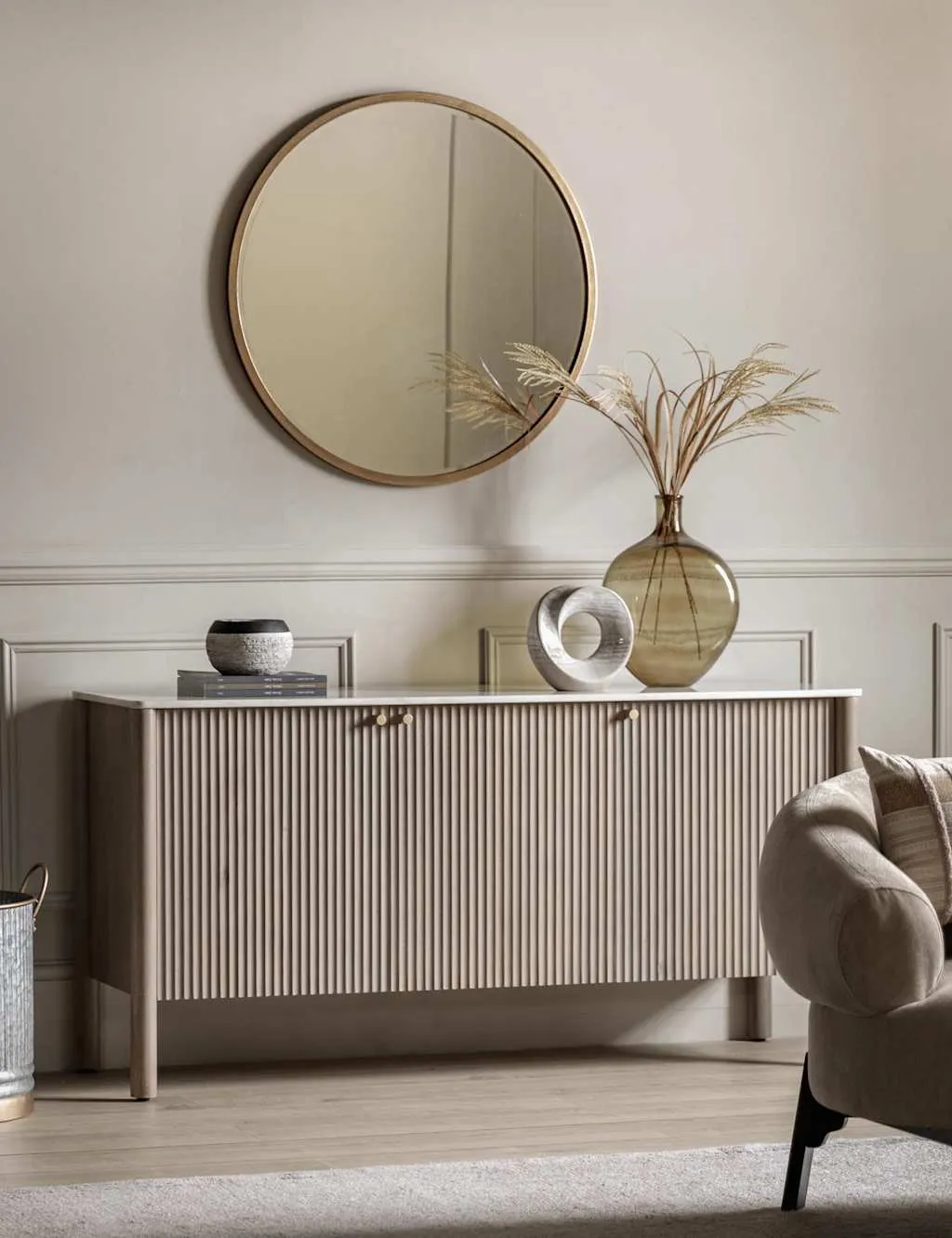 Gallery Direct Marmo 3 Door Sideboard Grey