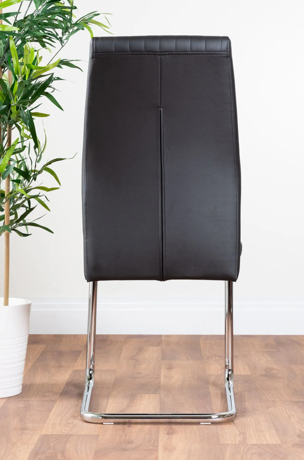 FurnitureboxUK 2x Lorenzo Faux Leather Chrome Dining Chairs in Grey 6