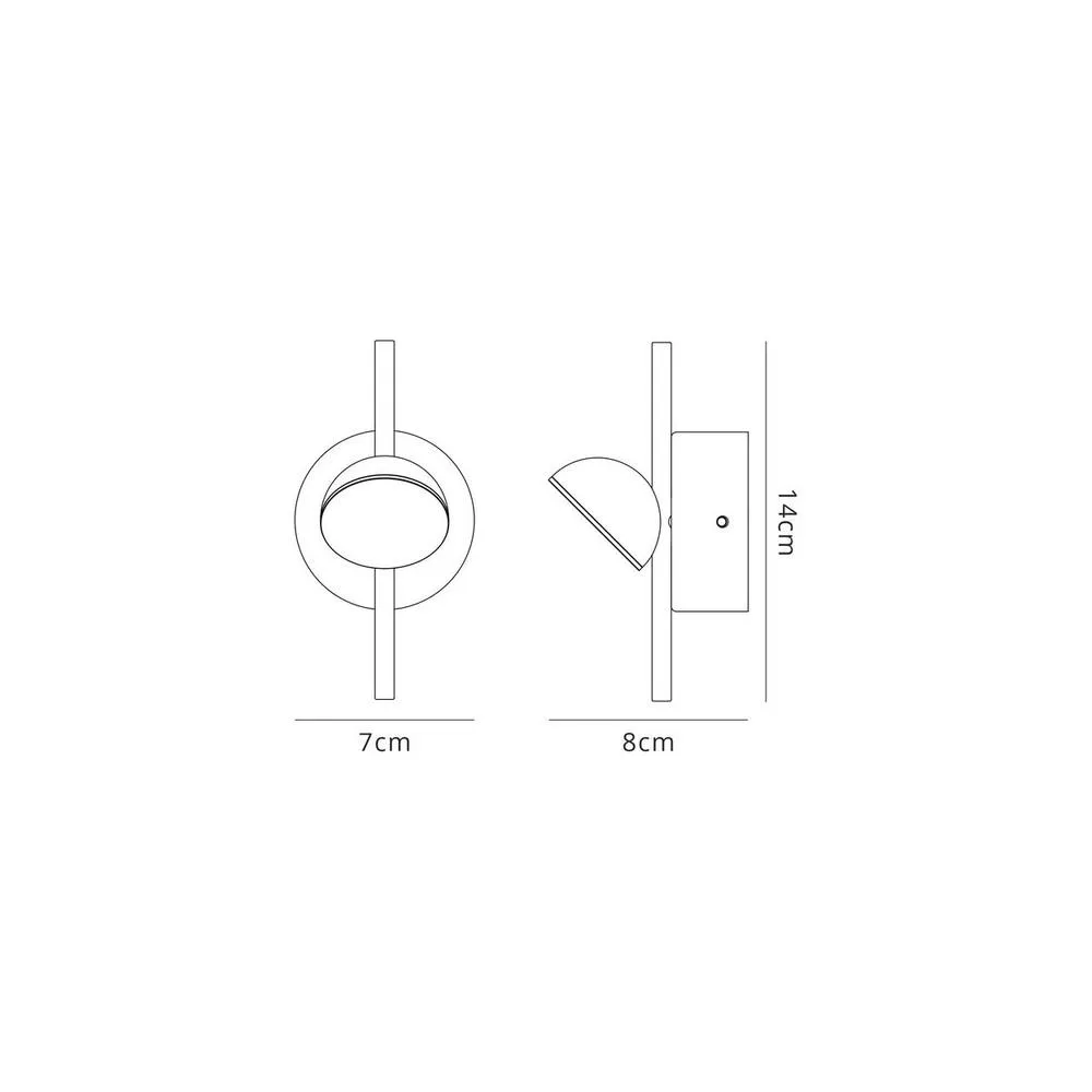 Netlighting Adn 1 Light Wall Lamp 3W LED 3000K 165lm White 2