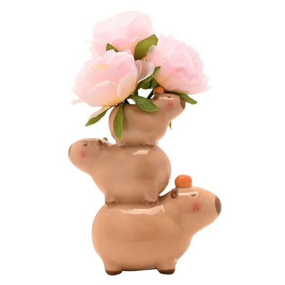 The Feel Good Club Capybara Stack Ceramic Vase 4
