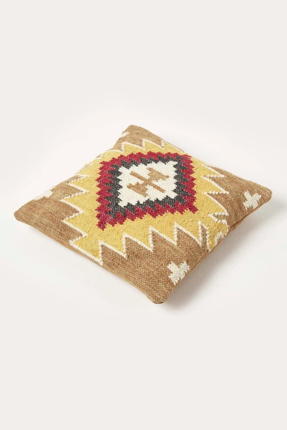 Homescapes Handwoven Kilim Cushion with Feather Filling in Brown 5
