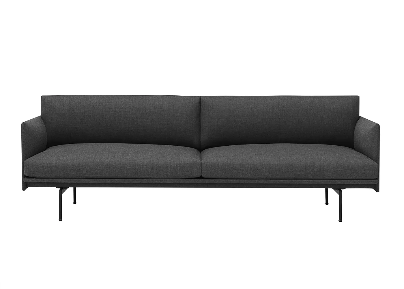 Muuto Outline 3 seater Kvadrat Remix Fabric Dark Grey 163