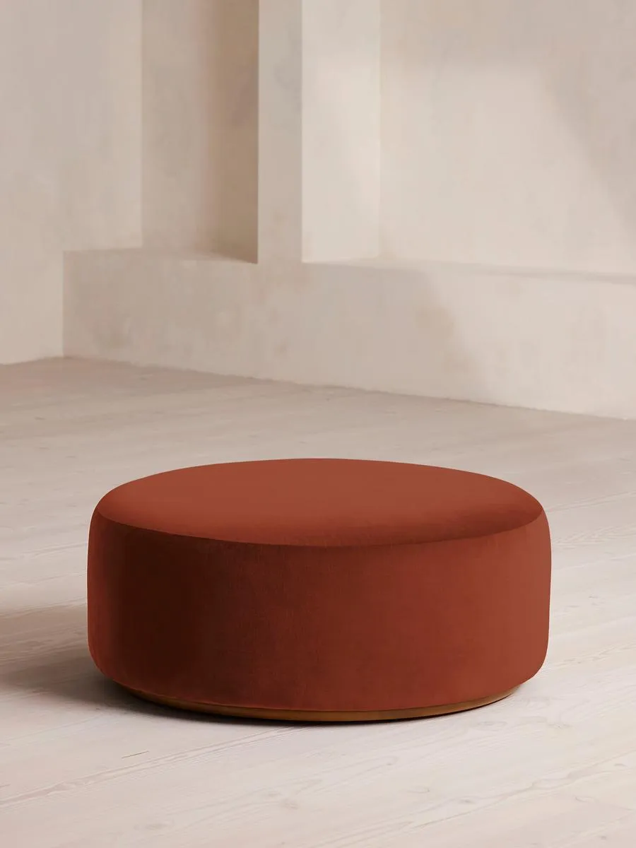 Aline Ottoman, Velvet, Rust