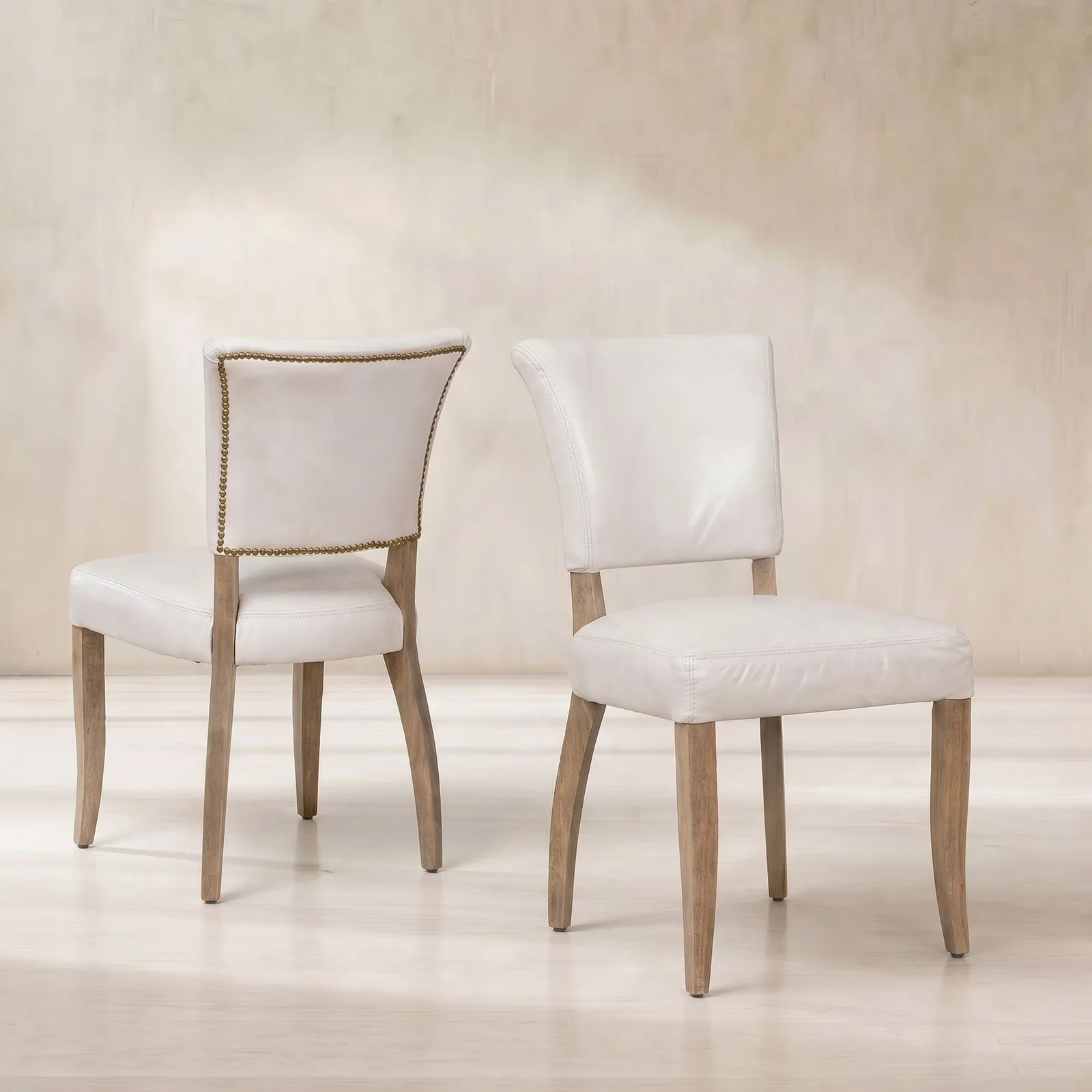 Timothy Oulton Mimi Dining Chair, White Leather | Barker & Stonehouse