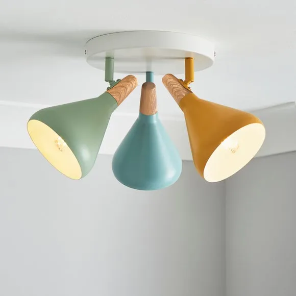 Elements Wolston 3 Light Semi Flush Spotlight 1