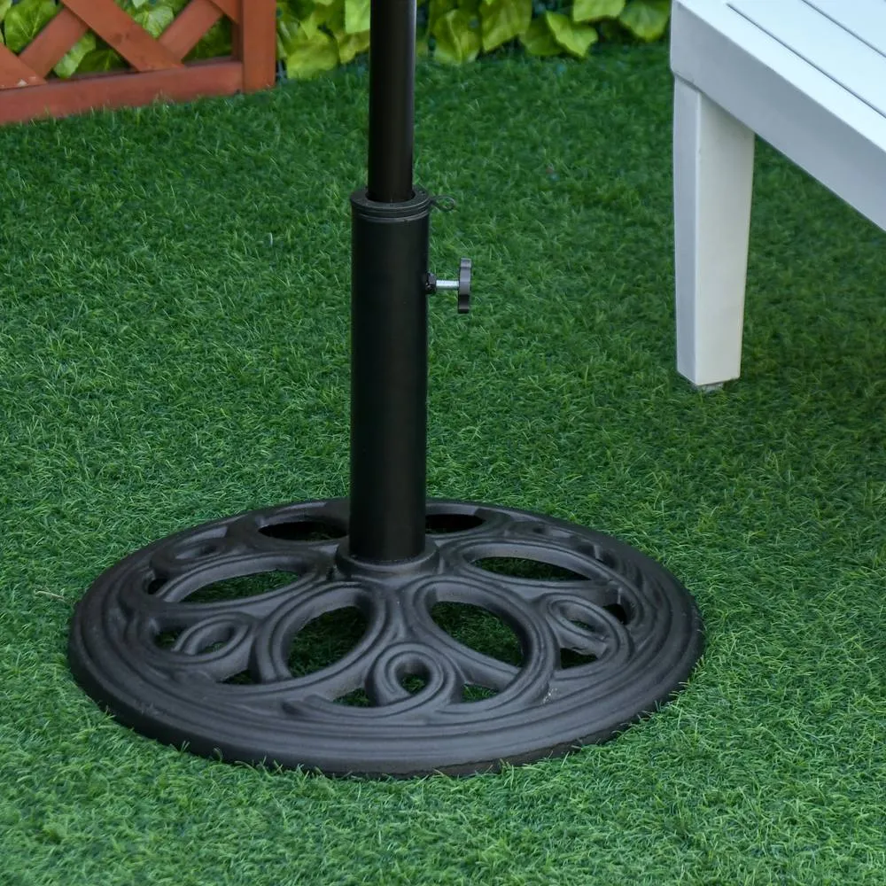 OUTSUNNY Round Patio Umbrella Base Stand, Umbrella Holder in Black