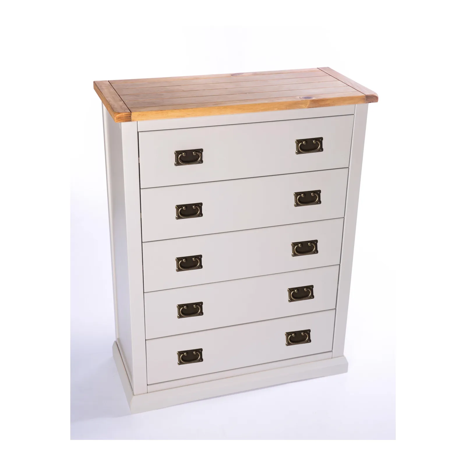 Cabinet Bits Loreo 5 Drawer Chest of Drawers Bras Drop Handle in Light Grey 3