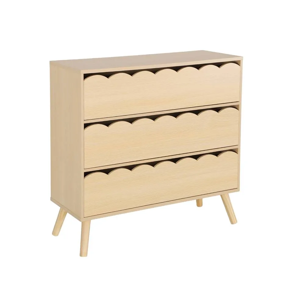 sweeek Wood-effect children's chest of 3 drawers in Beige 2