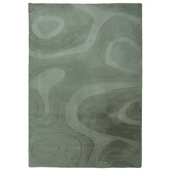 Neve Abstract Faux Fur Wave Rug 5