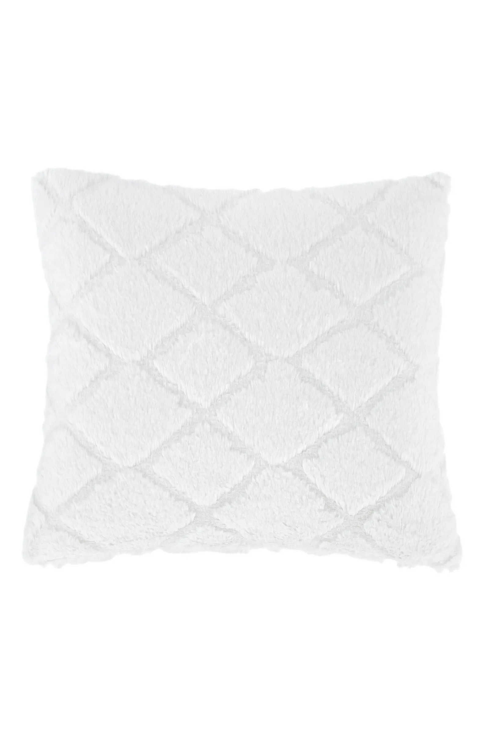 Catherine Lansfield 'Cosy Diamond' Cushion in White 4