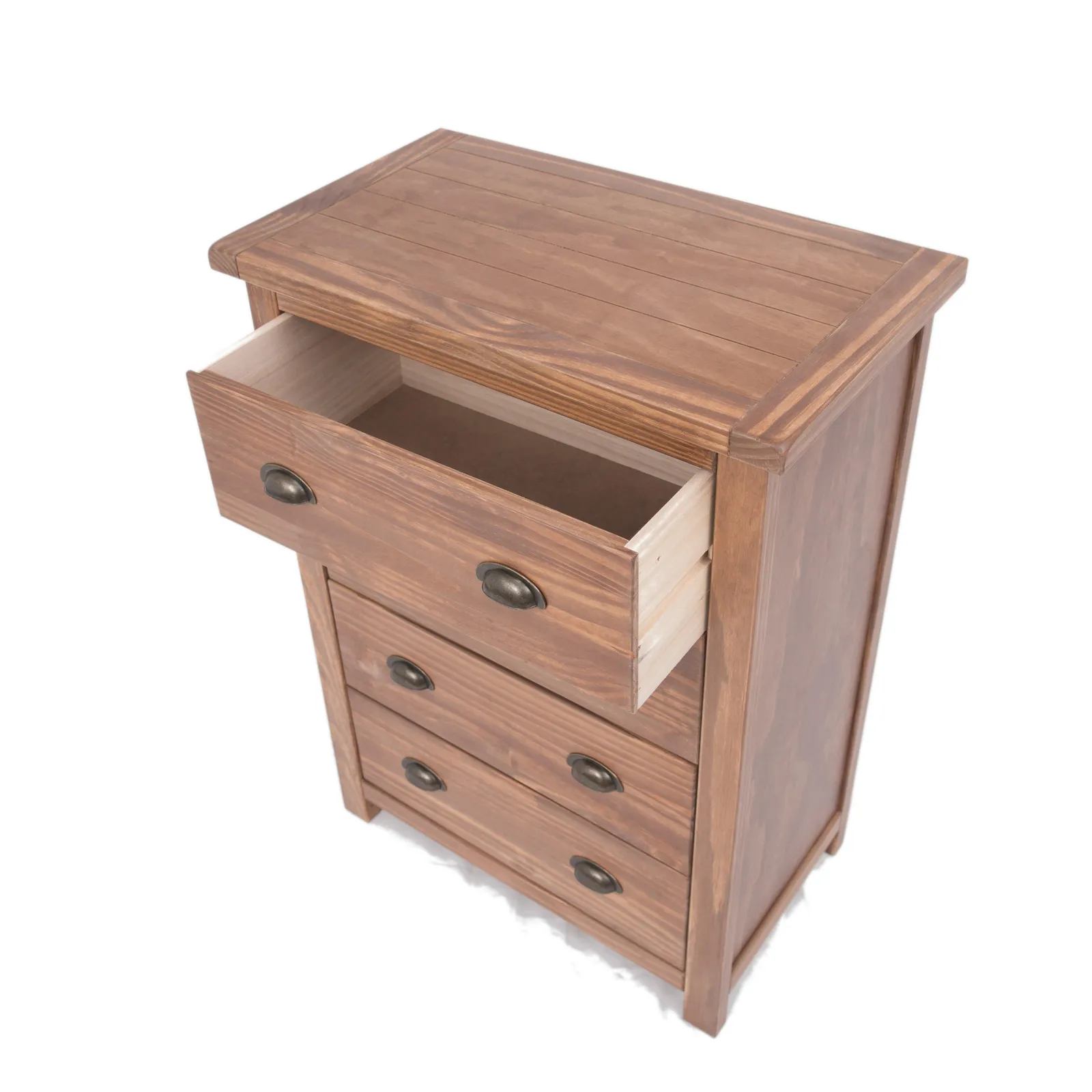 Cabinet Bits Padua 4 Drawer Chest of Drawers Brass Cup Handle in Brown 4