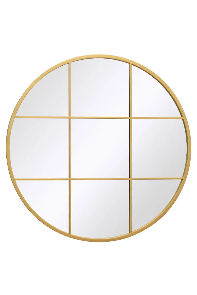 MirrorOutlet Gold Metal Framed Round Window Wall Mirror 31" X 31" (80x80CM) 4