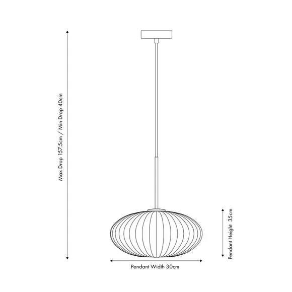Emilia Ribbed Oval Pendant Light 4