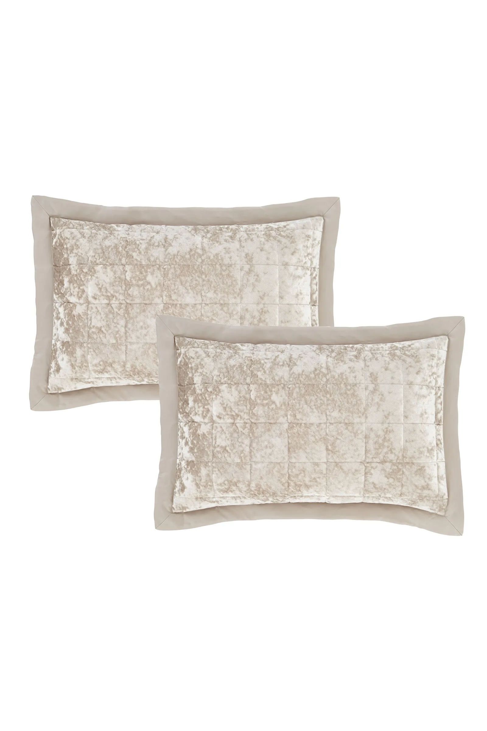 Catherine Lansfield 'Crushed Velvet' Pillowsham Pair in Natural 4