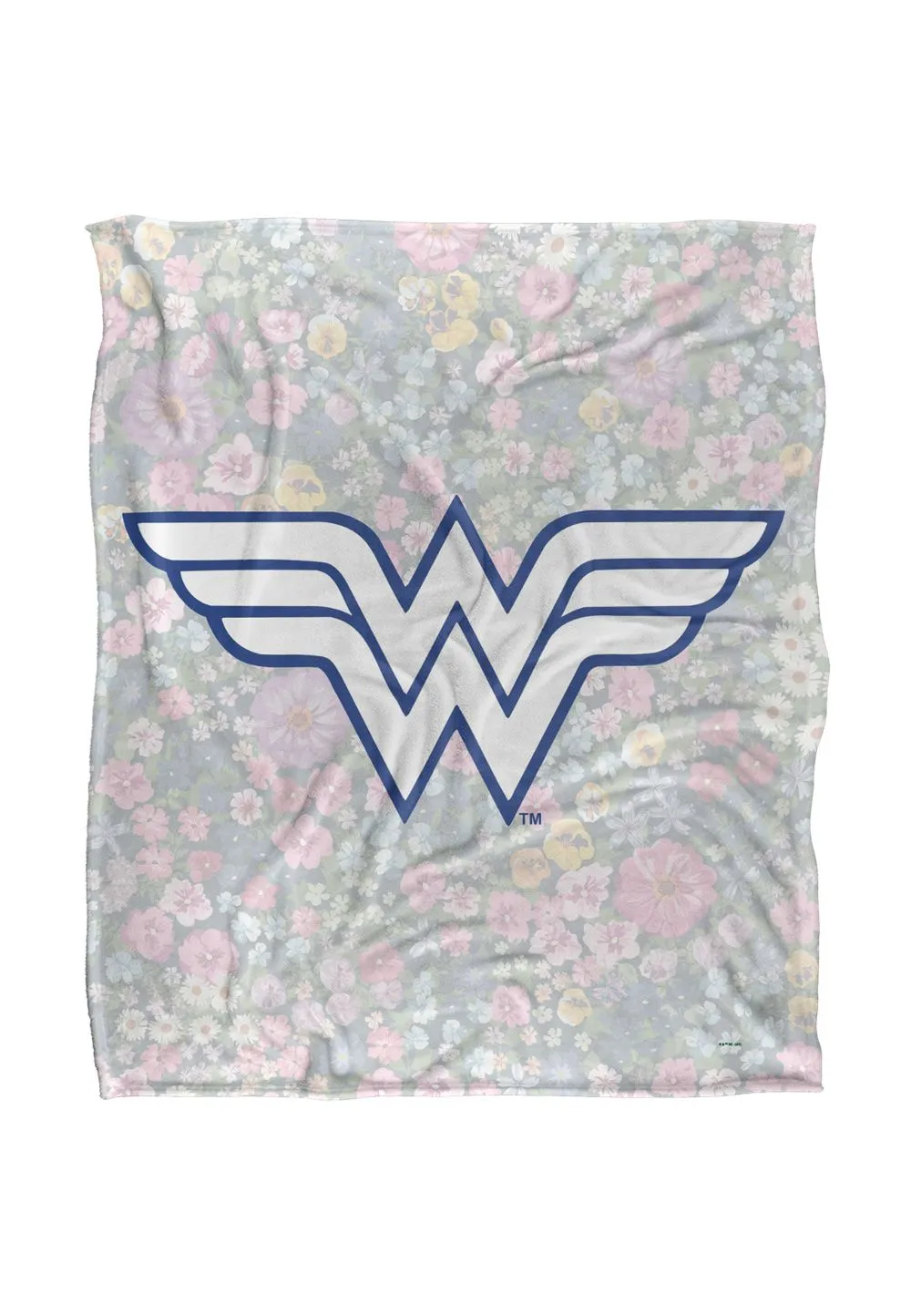 Wonder Woman Floral Logo Silky Touch Super Soft Throw Blanket 152 X 127 cm in White