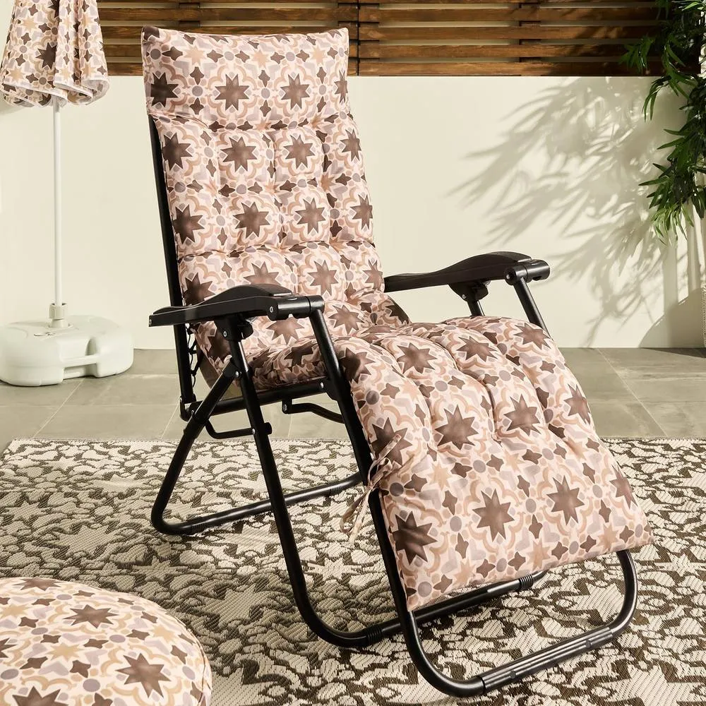 OHS Tiles Print Gravity Chair Seat Cushion Outdoor Garden Water Resistant