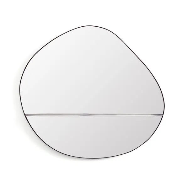 Pebble Wall Mirror with Shelf 3